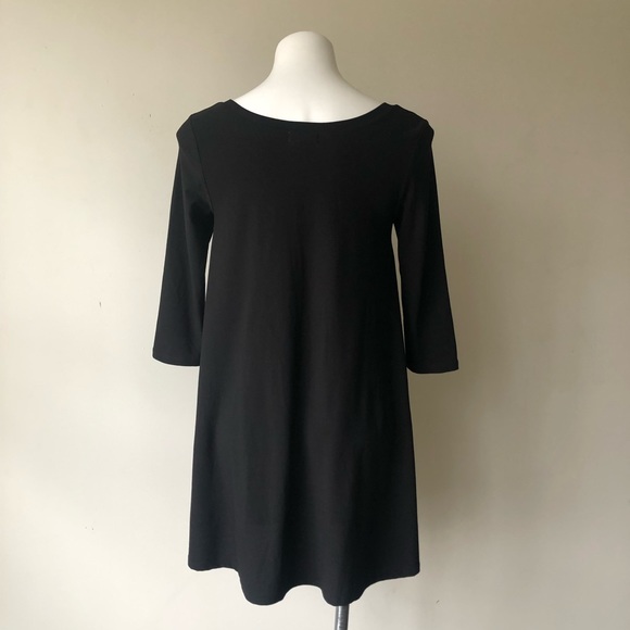 🌼 Leith Black Crepe Trapeze Swing Dress S - Picture 6 of 7